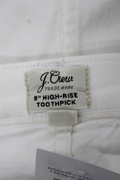 J Crew Women Skinny White High Waist Cotton Jeans Size 30