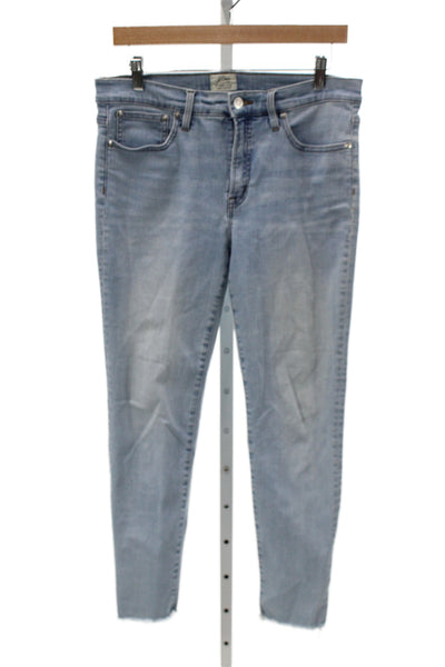 J Crew Womens Skinny Jeans High Waist Blue Button Cotton Size 29