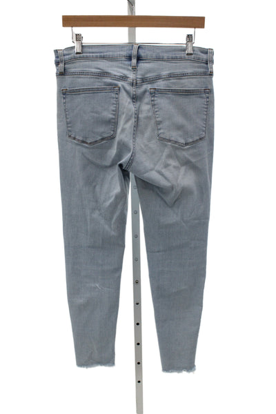 J Crew Womens Skinny Jeans High Waist Blue Button Cotton Size 29