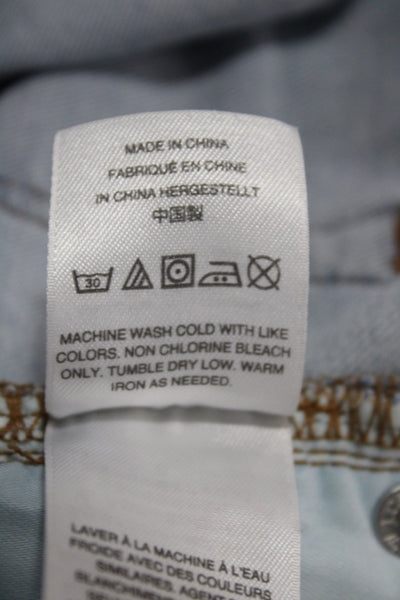 J Crew Womens Skinny Jeans High Waist Blue Button Cotton Size 29