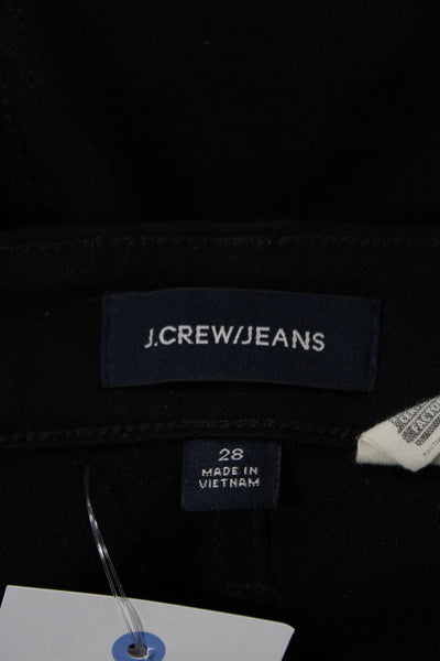 J Crew Women Skinny Black Jeans Cotton Mid Rise Button Size 28