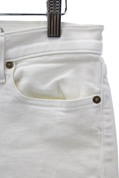 J Crew Women Cropped High Waist White Cotton Jeans Size 29