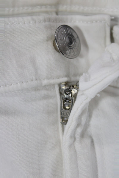 J Crew Women Cropped High Waist White Cotton Jeans Size 29
