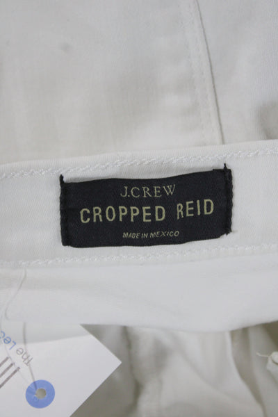 J Crew Women Cropped High Waist White Cotton Jeans Size 29