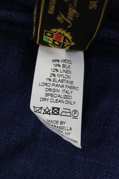 Rani Arabella Womens Basic Jacket Blue Wool Button Long Sleeve Size S