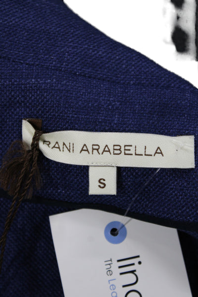 Rani Arabella Womens Basic Jacket Blue Wool Button Long Sleeve Size S