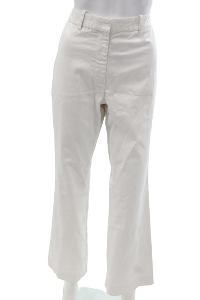 Nili Lotan Womens White Chino Pants Button Closure Size 4