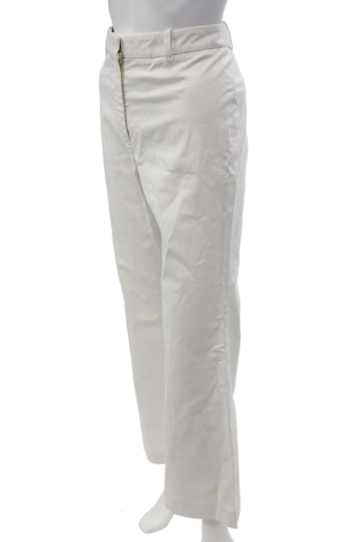 Nili Lotan Womens White Chino Pants Button Closure Size 4