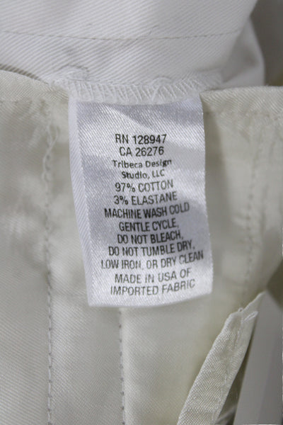 Nili Lotan Womens White Chino Pants Button Closure Size 4