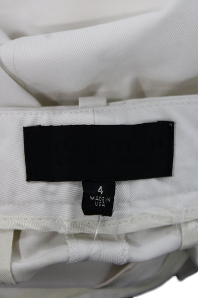 Nili Lotan Womens White Chino Pants Button Closure Size 4