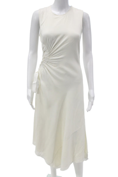 Elizabeth and James Women Sheath Dress Ivory Silk Sleeveless Midi Size 4