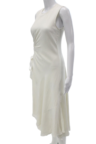 Elizabeth and James Women Sheath Dress Ivory Silk Sleeveless Midi Size 4