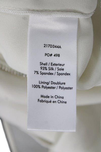 Elizabeth and James Women Sheath Dress Ivory Silk Sleeveless Midi Size 4