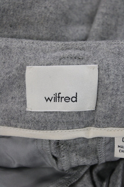 Wilfred Womens Ankle Pants Gray 68% Wool Button Closure Classic Size 00