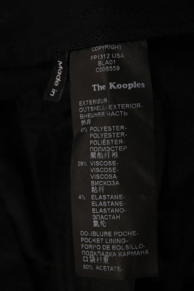 The Kooples Womens Black Ankle Pants Polyester Bohemian Button Size 36
