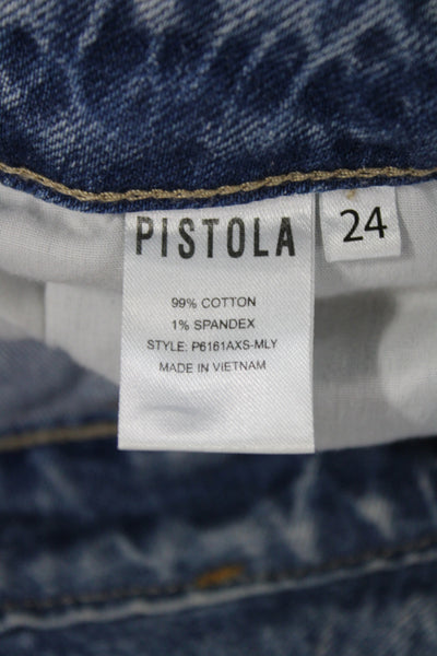 Pistola Womens Blue Straight Jeans Mid Rise Cotton Inseam 26 Size 24