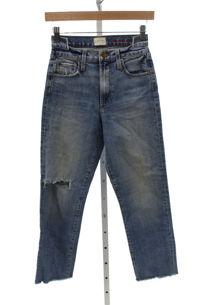 Alice + Olivia Womens Straight Blue Jeans Mid Rise Size 24