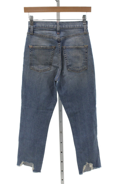 Alice + Olivia Womens Straight Blue Jeans Mid Rise Size 24