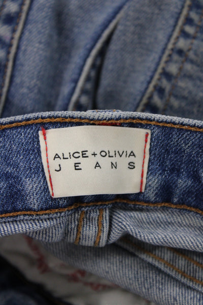 Alice + Olivia Womens Straight Blue Jeans Mid Rise Size 24