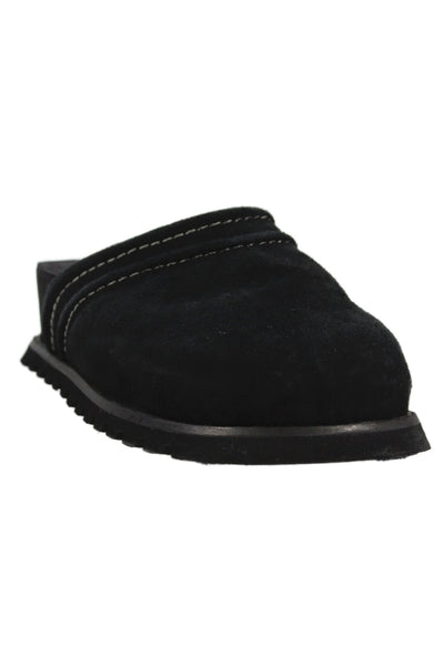 Free People Womens Suede Milo Everyday Mule Shoes Black Size 10
