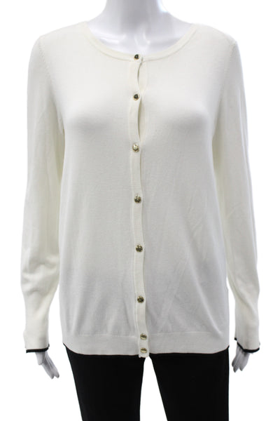 Zara Women Cardigan White Long Sleeve Size L