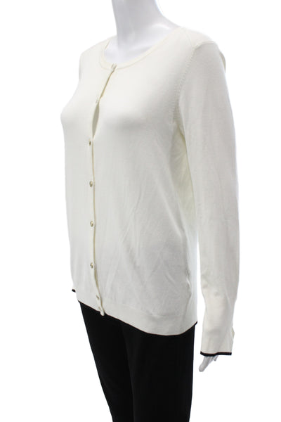Zara Women Cardigan White Long Sleeve Size L