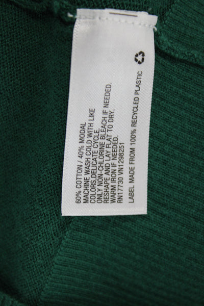 Merona Women Green Short Sleeve Round Neck Cardigan Size M