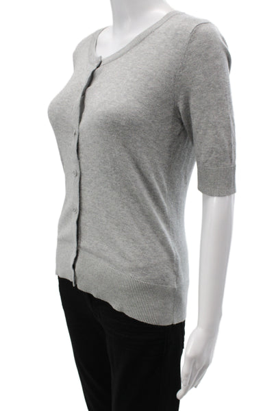 Merona Womens Gray Cardigan 3/4 Sleeve Cotton Classic Size S