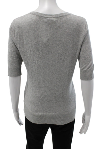 Merona Womens Gray Cardigan 3/4 Sleeve Cotton Classic Size S