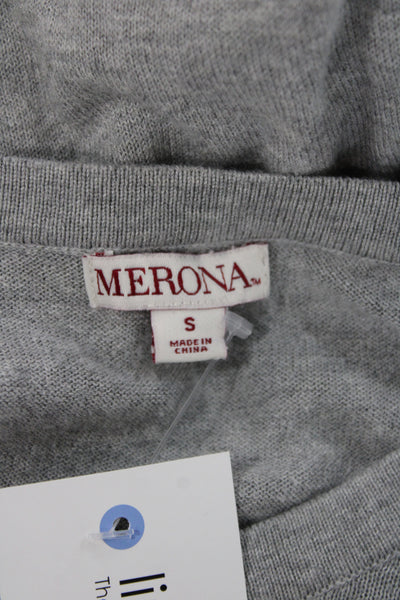 Merona Womens Gray Cardigan 3/4 Sleeve Cotton Classic Size S