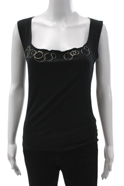 Philosophy di Alberta Ferretti Women Black Sleeveless Jersey Tank Cotton Size S