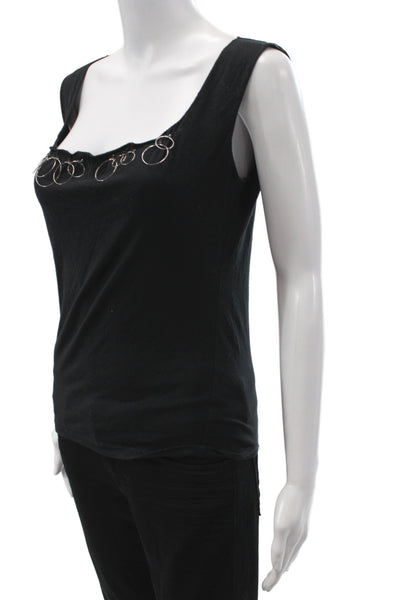 Philosophy di Alberta Ferretti Women Black Sleeveless Jersey Tank Cotton Size S