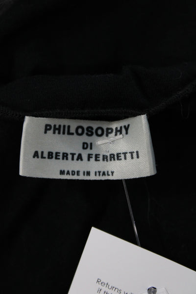 Philosophy di Alberta Ferretti Women Black Sleeveless Jersey Tank Cotton Size S