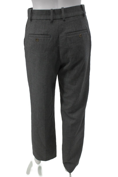 Babaton Aritzia Womens Gray Dress Pants Button Closure Size 2