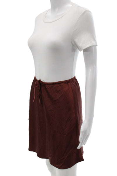 Madewell Womens Mini Skirt Brown Drawstring 57% Polyester Size 00