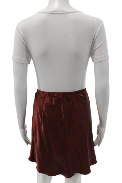 Madewell Womens Mini Skirt Brown Drawstring 57% Polyester Size 00