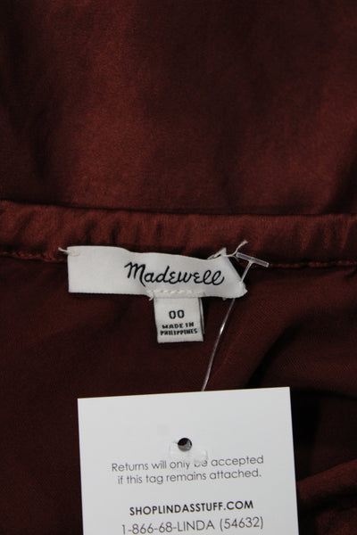 Madewell Womens Mini Skirt Brown Drawstring 57% Polyester Size 00