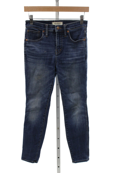 Madewell Womens Skinny Jeans Blue High Rise Button Cotton Size 26P
