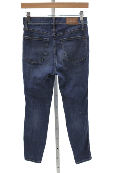 Madewell Womens Skinny Jeans Blue High Rise Button Cotton Size 26P