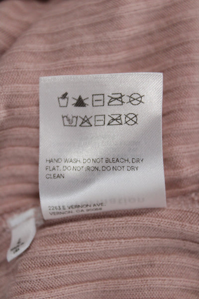 Reformation Women Cardigan Pink V-Neck Long Sleeve Size L