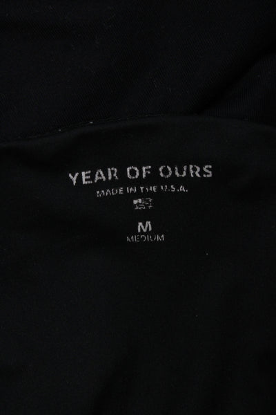 Year Of Ours Women Camisole Black Square Neck Sleeveless Nylon Size M