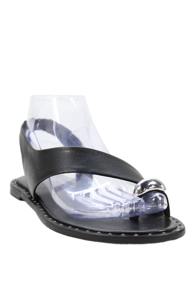 Vicenza Womens Carmel By The Sea Asymmetrical Strap Sandals Black Size 7