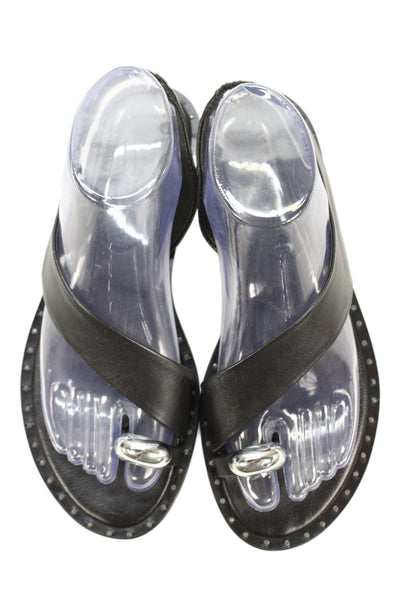 Vicenza Womens Carmel By The Sea Asymmetrical Strap Sandals Black Size 7