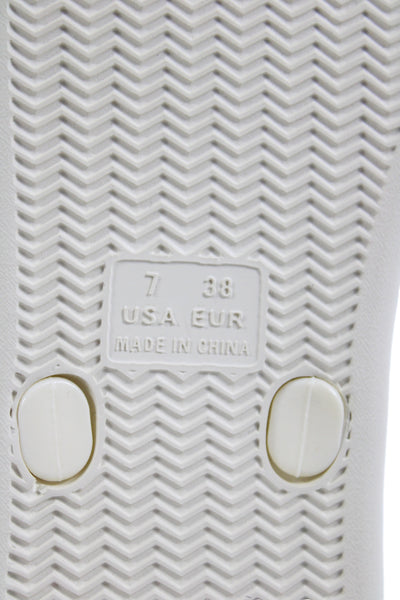 Jeffrey Campbell Womens Platform Slip-On Flip-Flops Cream Size 7