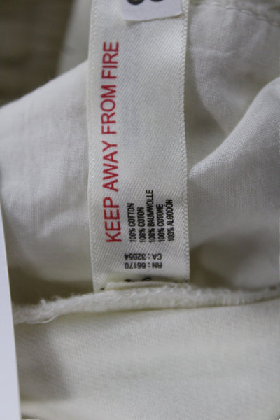 Free-est Women Harem Pants Ivory Cotton Drawstring Boho Size S