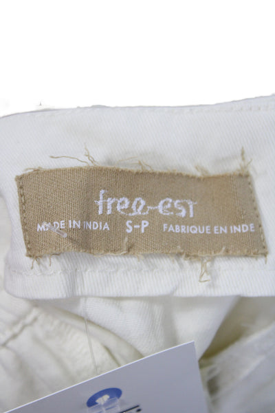 Free-est Women Harem Pants Ivory Cotton Drawstring Boho Size S