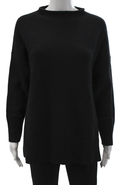 Polo Ralph Lauren Women Black Merino Wool Mock Neck Pullover Long Sleeve Size S