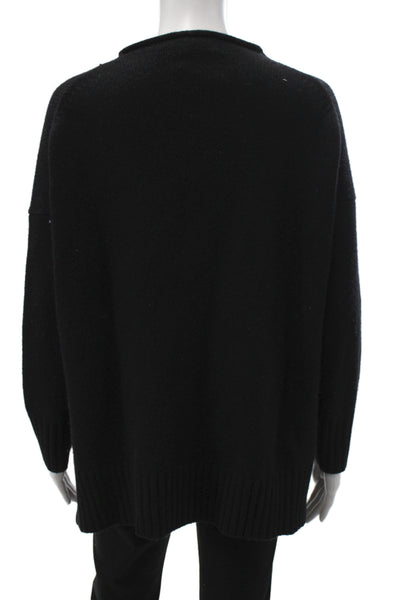 Polo Ralph Lauren Women Black Merino Wool Mock Neck Pullover Long Sleeve Size S