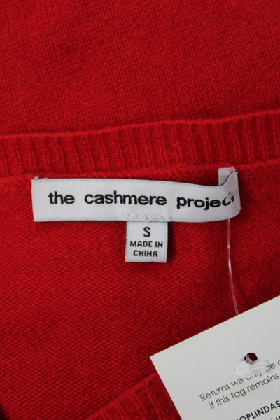 The Cashmere Project Women Red Boat Neck Long Sleeve Pullover Cashmere Size S