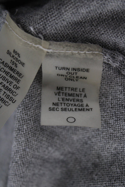 Magaschoni Womens Pullover Sweater Gray Silk Crew Neck Short Sleeve Size M